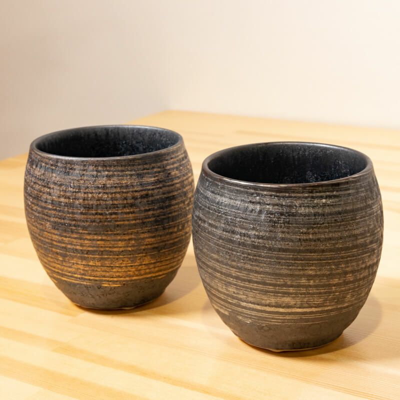 くらわんか茶碗・波佐見焼 陶悦窯 結晶金銀彩 ペアカップ | KURAWANKA
