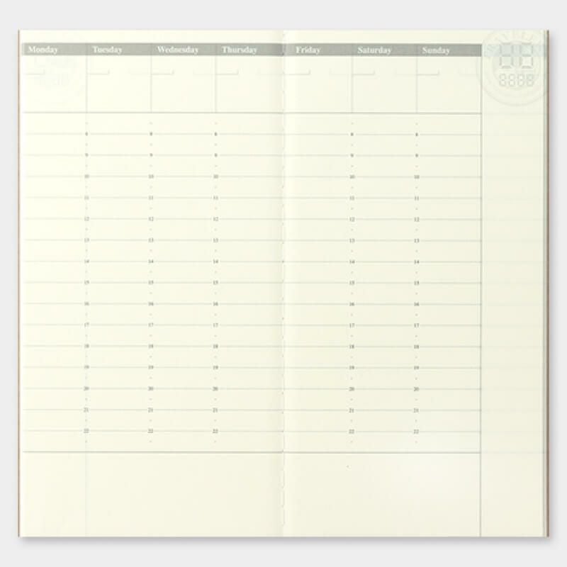 トラベラーズノート リフィル 週間フリー バーチカル