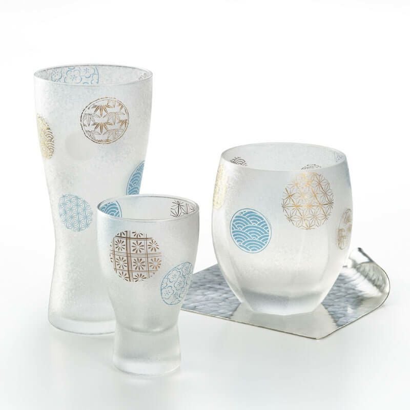 プレミアム丸紋ビアMペアセット 石塚ガラス　アデリア